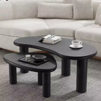 PexFix Cashew Solid Wood Coffee Table Sofa Side Table Set