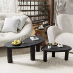 PexFix Table basse en bois massif de noyer Table d'appoint de canapé Ensemble