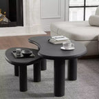 PexFix Table basse en bois massif de noyer Table d'appoint de canapé Ensemble