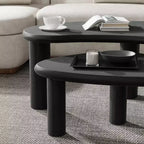 PexFix Table basse en bois massif de noyer Table d'appoint de canapé Ensemble