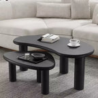 PexFix Table basse en bois massif de noyer Table d'appoint de canapé Ensemble