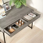 Bestier Bureau informatique 43 pouces avec 2 tiroirs, petite table d'écriture avec cadre en métal pour bureau à domicile