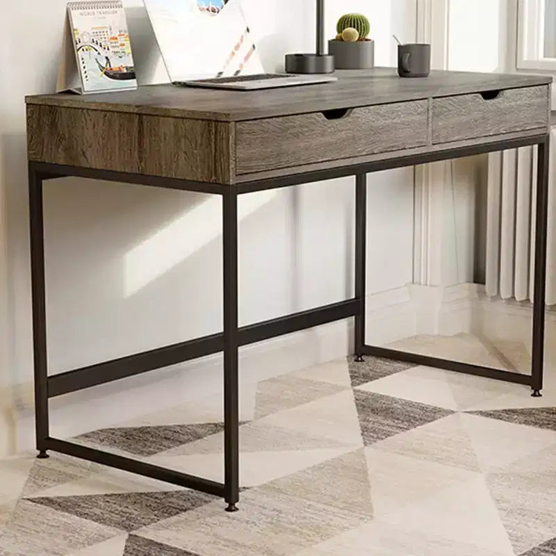 Bestier Bureau informatique 43 pouces avec 2 tiroirs, petite table d'écriture avec cadre en métal pour bureau à domicile