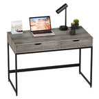 Bestier Bureau informatique 43 pouces avec 2 tiroirs, petite table d'écriture avec cadre en métal pour bureau à domicile