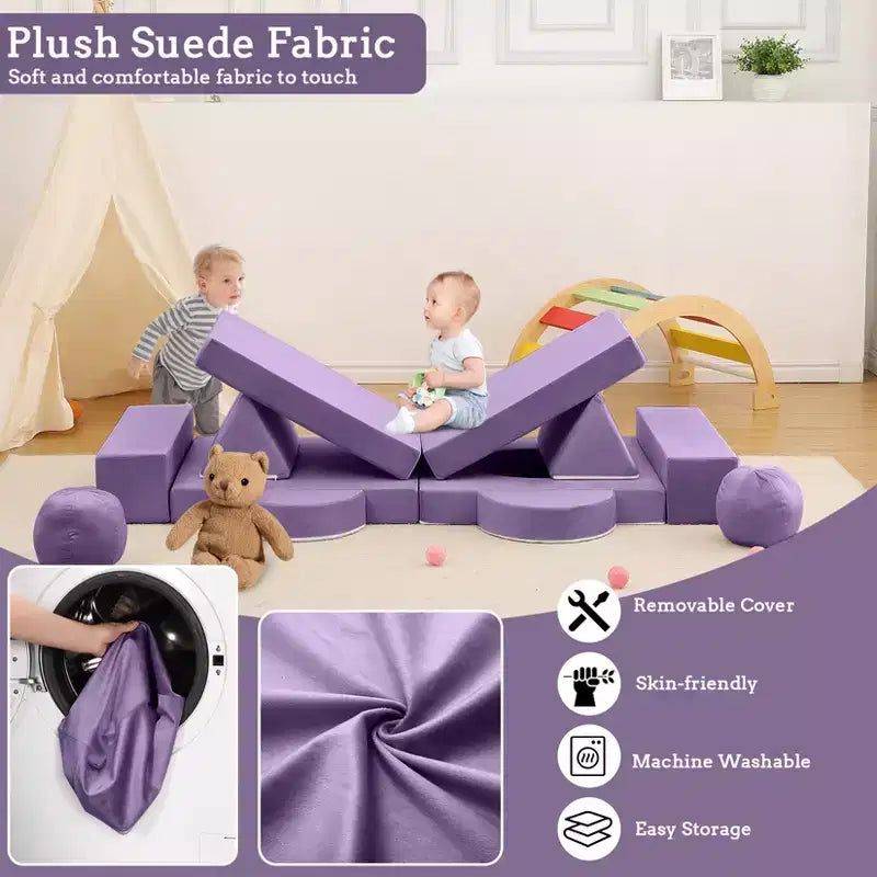 Canapé pour enfants 12 pièces, canapé de jeu modulaire pour enfants pour stimuler la créativité, canapé modulable, mobilier de chambre et de salle de jeux pour tout-petits, pour dormir et lire