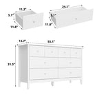 Famapy Classique Design 8 Tiroirs Commode Rangement Organiseur pour Chambre Blanc