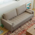 Tree City- 70 Faux Leather Loveseat Sofa, Mid-Century Modern 3-Seater Couch for Small Spaces, Apartment Living Room
