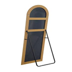 PexFix 31 po (L) x 71 po (H) Miroir arqué pleine longueur autoportant Miroir mural encadré en métal Grand miroir de sol doré