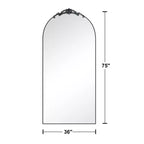 PexFix 31 po (L) x 71 po (H) Miroir arqué pleine longueur autoportant Miroir mural encadré en métal Grand miroir de sol doré