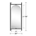 PexFix Miroir en bois massif arqué de style échelle, 31 po (l) x 75 po (h), cadre marron