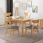 Christopher Knight Home Isador Chaises de salle à manger en bois d'hévéa rembourrées de style moderne du milieu du siècle (lot de 4)