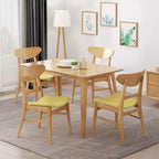 Christopher Knight Home Isador Chaises de salle à manger en bois d'hévéa rembourrées de style moderne du milieu du siècle (lot de 4)