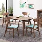 Christopher Knight Home Isador Chaises de salle à manger en bois d'hévéa rembourrées de style moderne du milieu du siècle (lot de 4)