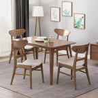 Christopher Knight Home Isador Chaises de salle à manger en bois d'hévéa rembourrées de style moderne du milieu du siècle (lot de 4)