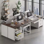 Bureau d'ordinateur Bestier 55'' avec tiroir pour clavier et tiroirs classeurs, bureau industriel avec rangement, bureau en bois pour professeur pour bureau à domicile