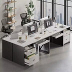 Bureau d'ordinateur Bestier 55'' avec tiroir pour clavier et tiroirs classeurs, bureau industriel avec rangement, bureau en bois pour professeur pour bureau à domicile