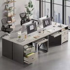 Bureau d'ordinateur Bestier 55'' avec tiroir pour clavier et tiroirs classeurs, bureau industriel avec rangement, bureau en bois pour professeur pour bureau à domicile