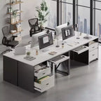 Bureau d'ordinateur Bestier 55'' avec tiroir pour clavier et tiroirs classeurs, bureau industriel avec rangement, bureau en bois pour professeur pour bureau à domicile