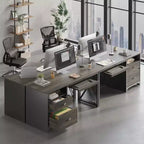 Bureau d'ordinateur Bestier 55'' avec tiroir pour clavier et tiroirs classeurs, bureau industriel avec rangement, bureau en bois pour professeur pour bureau à domicile