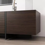 Meuble TV Marron Famapy Long Aspect Bois 4 Tiroirs de Rangement