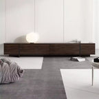 Meuble TV Marron Famapy Long Aspect Bois 4 Tiroirs de Rangement