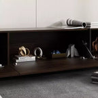 Meuble TV Marron Famapy Long Aspect Bois 4 Tiroirs de Rangement