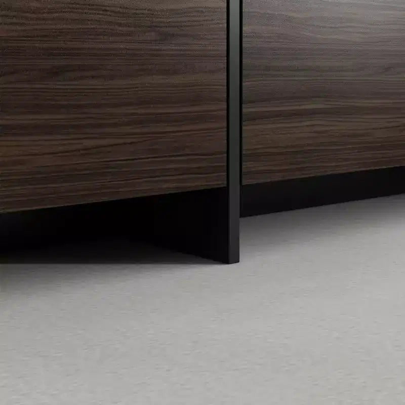 Meuble TV Marron Famapy Long Aspect Bois 4 Tiroirs de Rangement