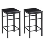 VECELO Ensemble de 3 pièces table et chaises de bar hauteur comptoir, Table de salle à manger rectangulaire pour 2 avec chaises en cuir PU et plateau en marbre