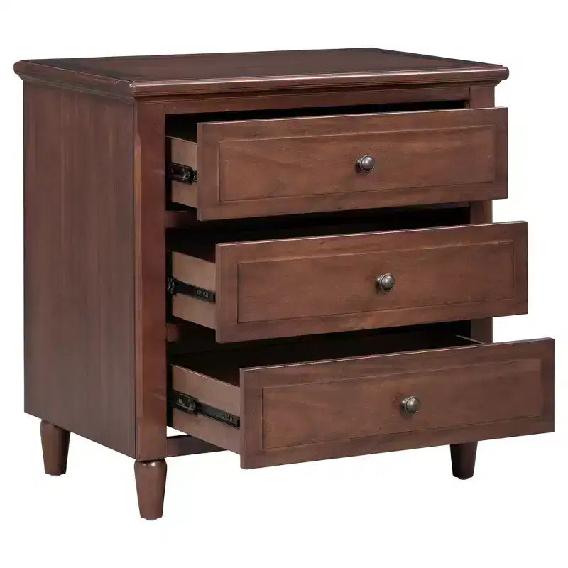 Whisen 28 Table de Chevet Moderne Minimaliste à 3 Tiroirs, Rangement, Cabinet en Bois, Table d'Appoint de Canapé