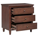 Whisen 28 Table de Chevet Moderne Minimaliste à 3 Tiroirs, Rangement, Cabinet en Bois, Table d'Appoint de Canapé