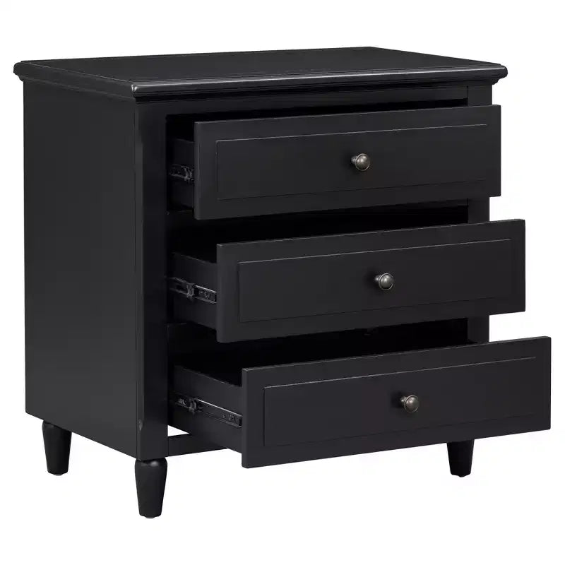 Whisen 28 Table de Chevet Moderne Minimaliste à 3 Tiroirs, Rangement, Cabinet en Bois, Table d'Appoint de Canapé