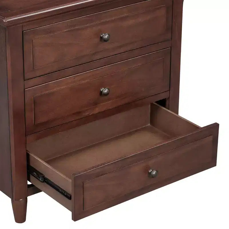 Whisen 28 Table de Chevet Moderne Minimaliste à 3 Tiroirs, Rangement, Cabinet en Bois, Table d'Appoint de Canapé