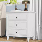 Whisen 28 Table de Chevet Moderne Minimaliste à 3 Tiroirs, Rangement, Cabinet en Bois, Table d'Appoint de Canapé