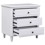 Whisen 28 Table de Chevet Moderne Minimaliste à 3 Tiroirs, Rangement, Cabinet en Bois, Table d'Appoint de Canapé