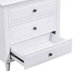 Whisen 28 Table de Chevet Moderne Minimaliste à 3 Tiroirs, Rangement, Cabinet en Bois, Table d'Appoint de Canapé