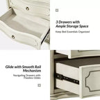 Table d'appoint à 3 tiroirs Linus (lot de 2) | ART OF LIVING DESIGNS