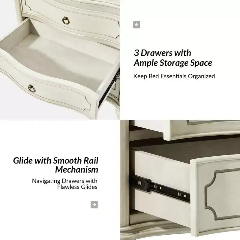 Table d'appoint à 3 tiroirs Linus (lot de 2) | ART OF LIVING DESIGNS