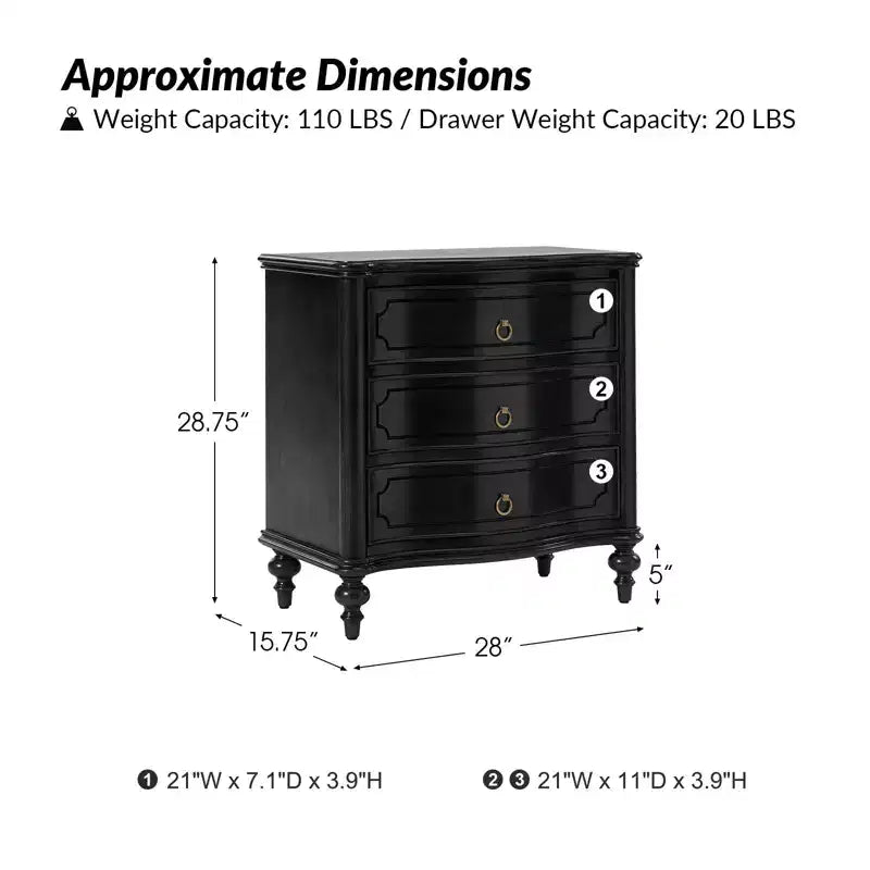 Table d'appoint à 3 tiroirs Linus (lot de 2) | ART OF LIVING DESIGNS