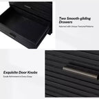 Table d'appoint Alcide avec USB et lumière LED lot de 2 | ART OF LIVING DESIGNS-NOIR