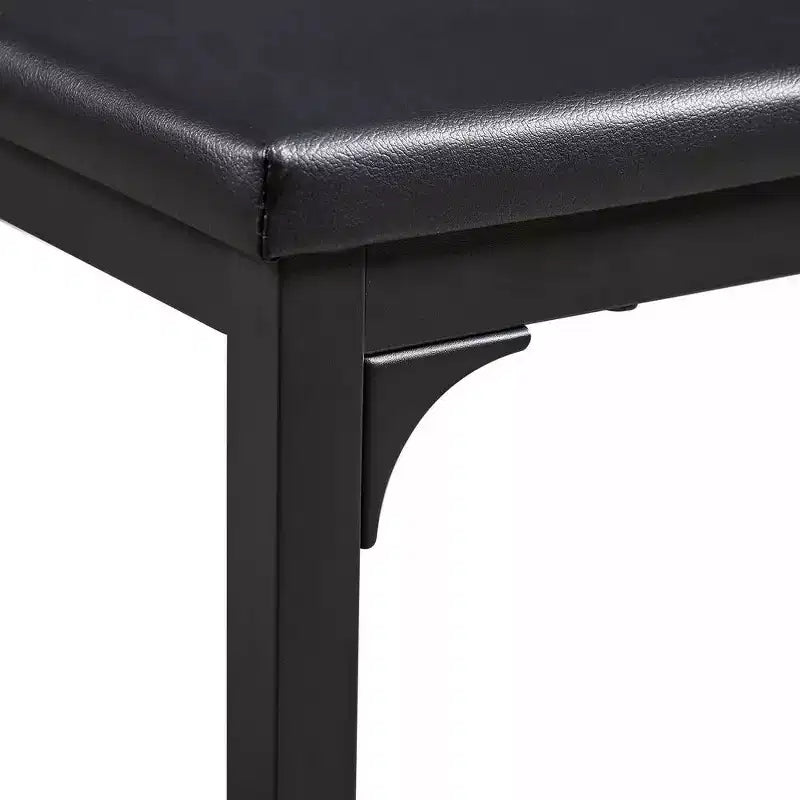 Ensemble table de cuisine extensible 3 pièces VECELO 63" avec bancs, salle à manger moderne pour 8/6/4 personnes, noir/marron/blanc