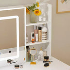 Famapy 39,4W Coiffeuse Miroir avec Tabouret et Tiroirs de Rangement