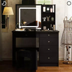 Famapy 39,4W Coiffeuse Miroir avec Tabouret et Tiroirs de Rangement
