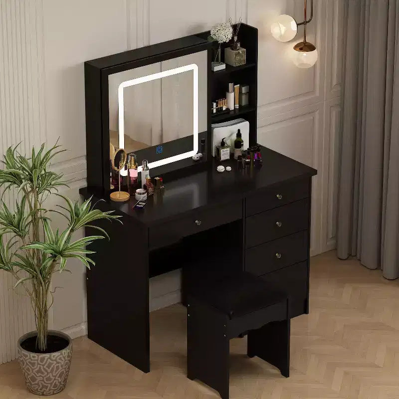 Famapy 39,4W Coiffeuse Miroir avec Tabouret et Tiroirs de Rangement