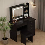 Famapy 39,4W Coiffeuse Miroir avec Tabouret et Tiroirs de Rangement