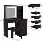 Famapy 39,4W Coiffeuse Miroir avec Tabouret et Tiroirs de Rangement