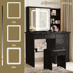 Famapy 39,4W Coiffeuse Miroir avec Tabouret et Tiroirs de Rangement