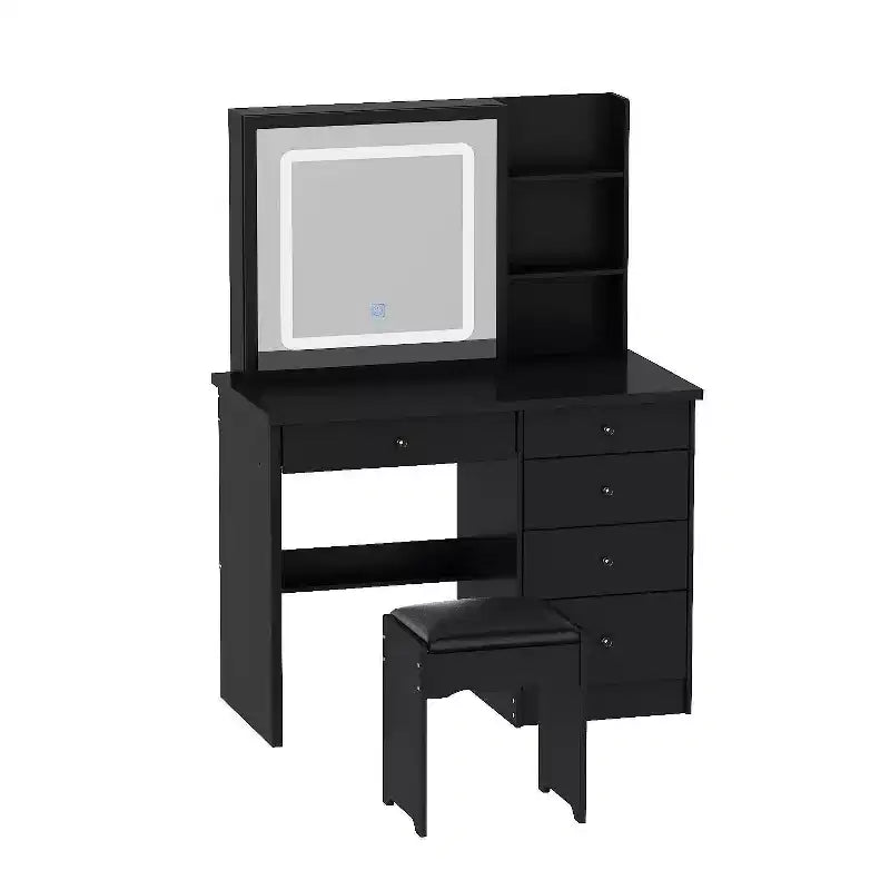 Famapy 39,4W Coiffeuse Miroir avec Tabouret et Tiroirs de Rangement