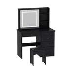 Famapy 39,4W Coiffeuse Miroir avec Tabouret et Tiroirs de Rangement