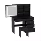 Famapy 39,4W Coiffeuse Miroir avec Tabouret et Tiroirs de Rangement