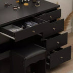 Famapy 39,4W Coiffeuse Miroir avec Tabouret et Tiroirs de Rangement